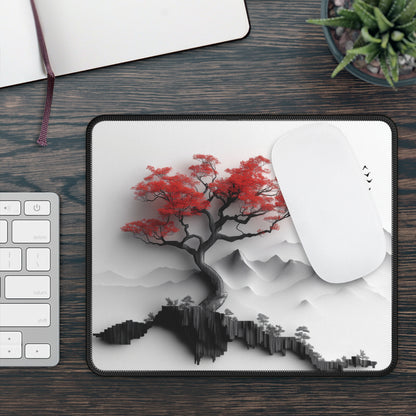 Japanese Red Tree Desk Mat – XL Maple Nature Mouse Pad for Gaming & Work