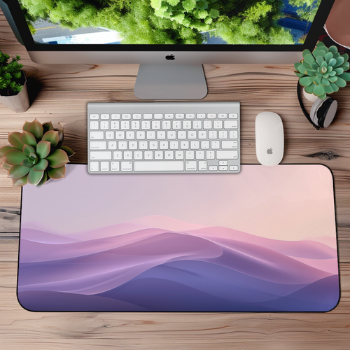 Minimalist Gradient Mountains Desk Mat – XL Cozy Gaming Mouse Pad
