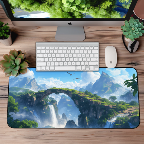 Mountain Bridge Desk Mat – XL Anime-Inspired Gaming Mouse Pad