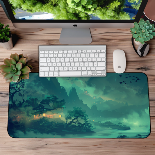 Mystic Japanese Lake Desk Mat – XL Tranquil Gaming Mouse Pad