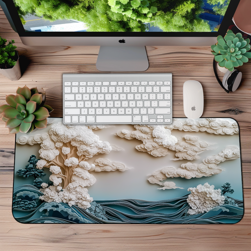 PaperCut Landscape Desk Mat – XL Artistic Gaming Mouse Pad
