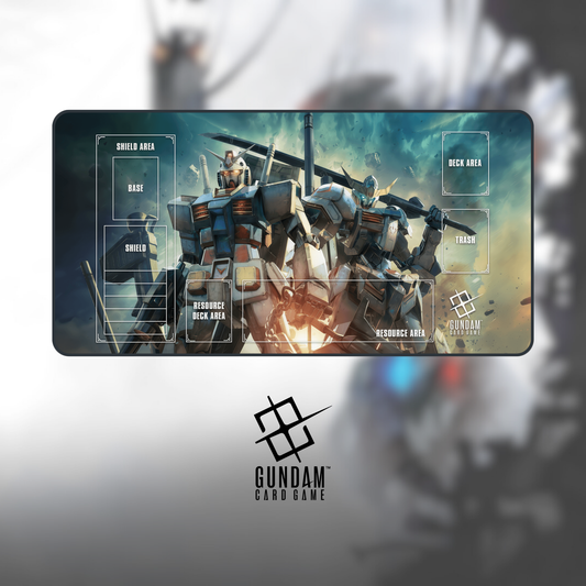Gundam Two Mecha Playmat – Anime TCG Mat & XL Gaming Desk Pad