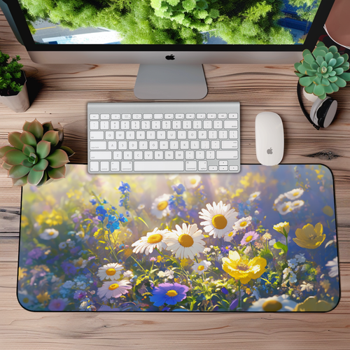 Spring Flowers Desk Mat – XL Floral Mouse Pad for Gaming, Office & Home Decor