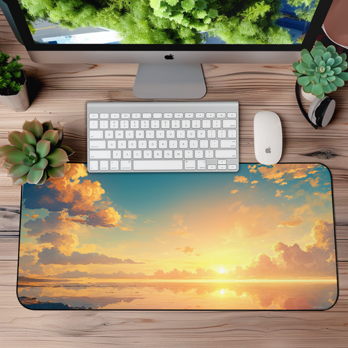 Beach Sunset Desk Mat – XL Tropical Mouse Pad for Gaming & Work